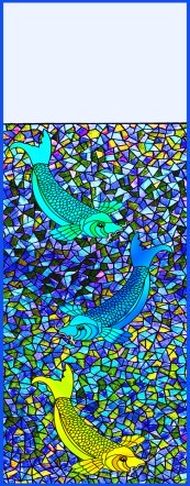 mosaics bookmark blue with koi fish