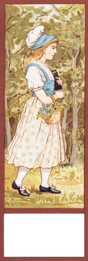 vintage motiv bookmark girl