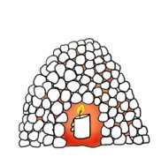 Snow igloo with candle