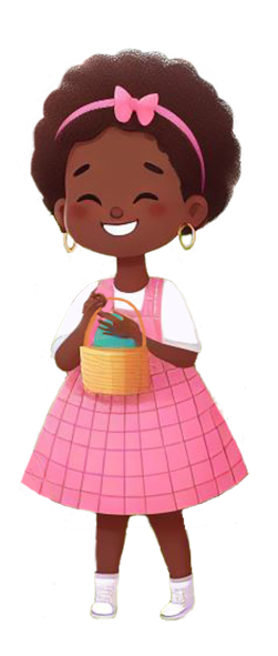 girl on Easter egg hunt clipart