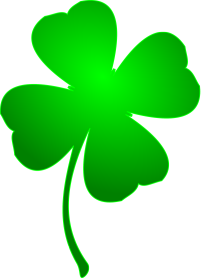 shamrock with four leaves for luck