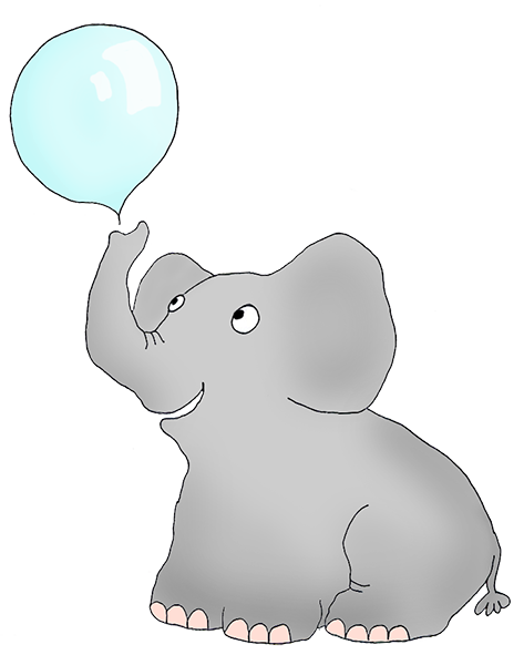 elephant blowing soap bubbles