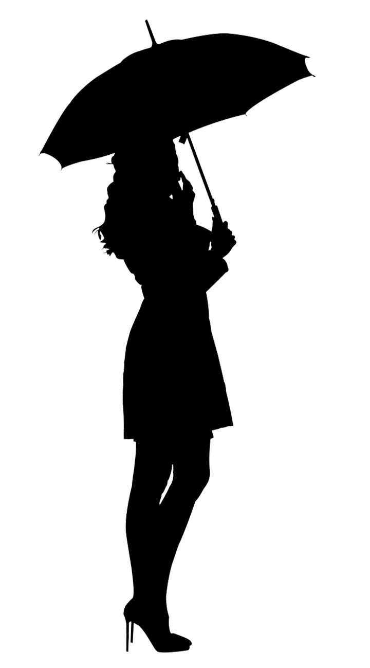 woman under umbrella silhouette