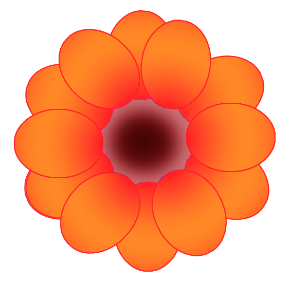 orange flower drawing