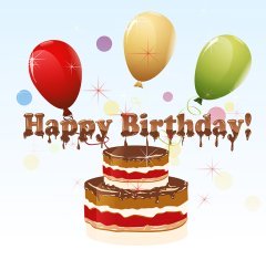 Clip art of happy birthday cake