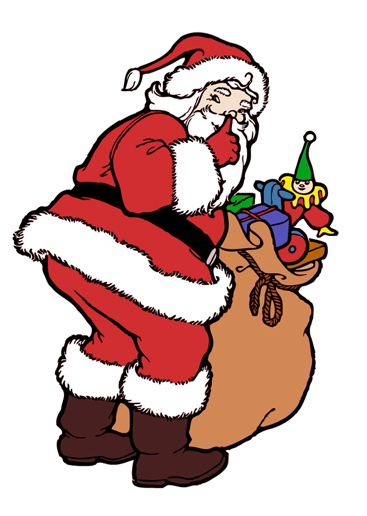 Christmas clip art Santa with gifts