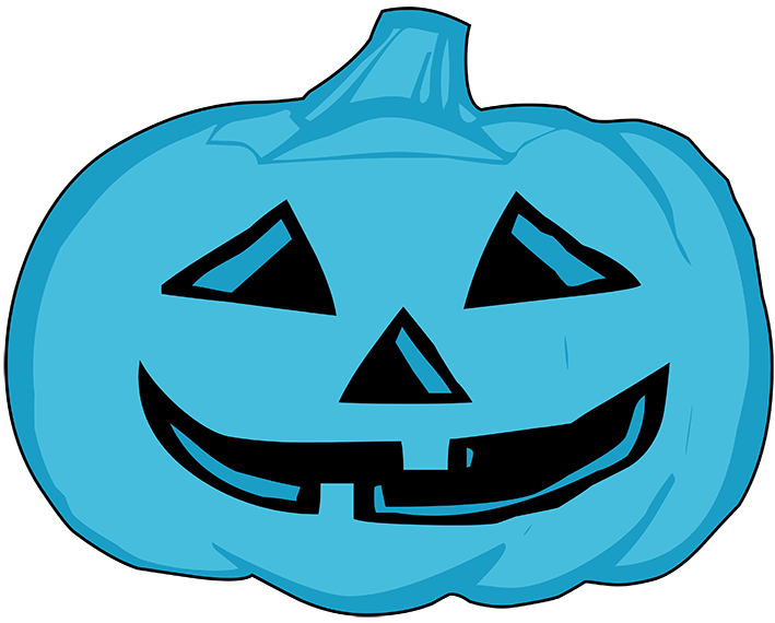 blue pumpkin head for Halloween