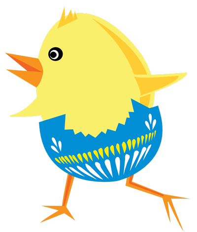 Easter clip art running chicken