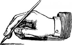writing hand with pen