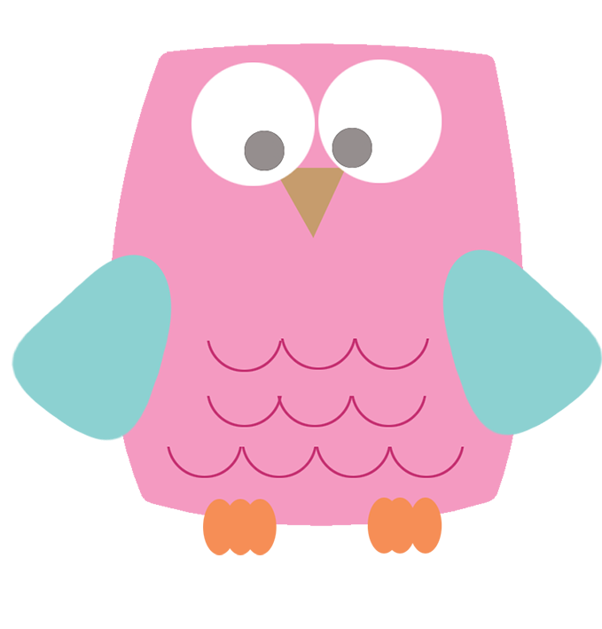 pink square owl clip art