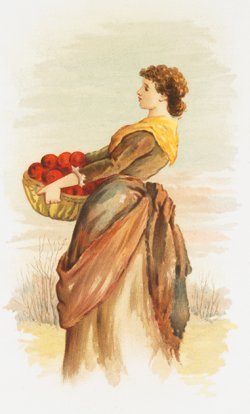 woman with apples in fall