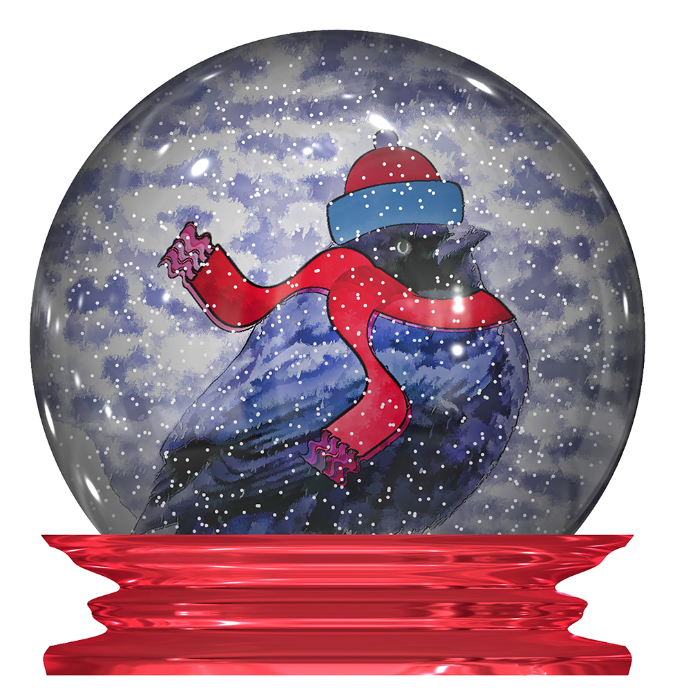 snow bird in a globe