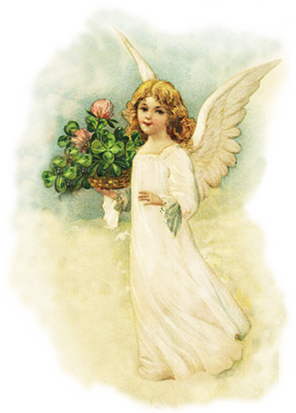 Easter angel with clover