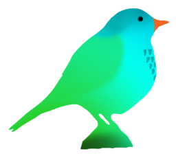 fantasy colored bird silhouette