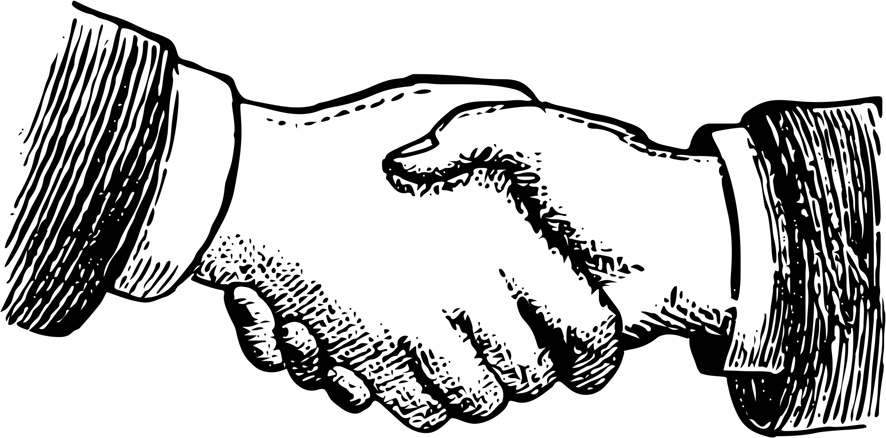 Victorian handshake illustration