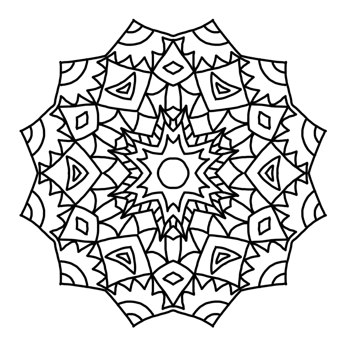 kaleidoscope mandala for coloring