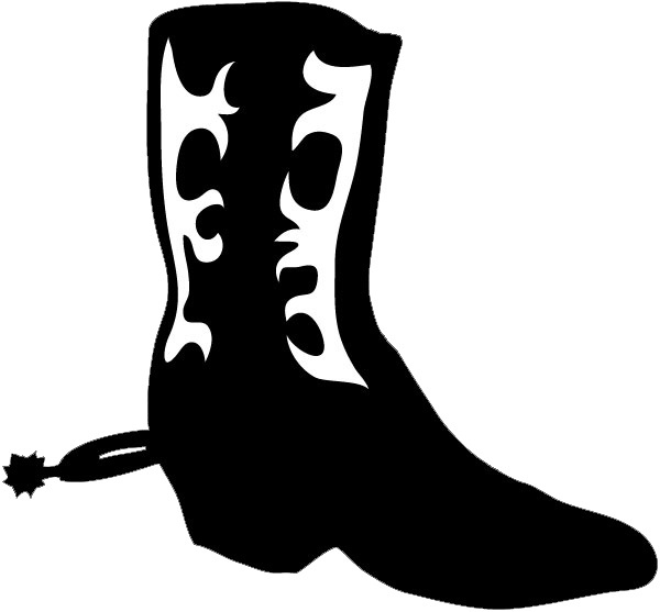 cowboy boot silhouette wit pattern