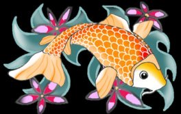 orange koi fish clip art black background