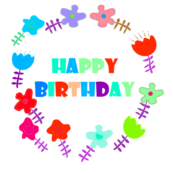 Happy Birthday greeting flowers