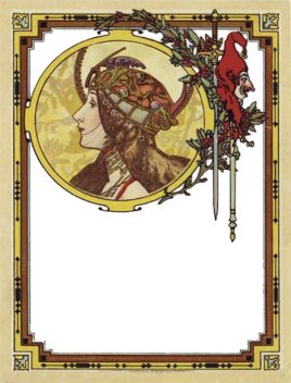 art nouveau frame with woman