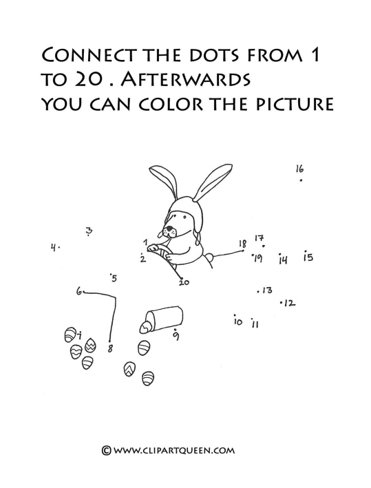 dot to dot help the Easter bunny