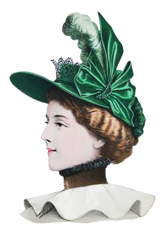 green hat with bow and tiara