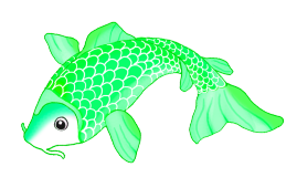 green koi fish sketch