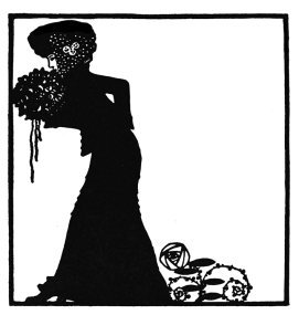 Art Nouveau woman with flowers