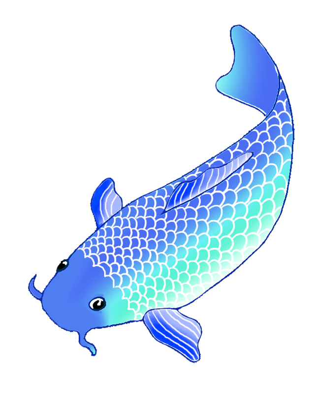 blue koi fish clip art