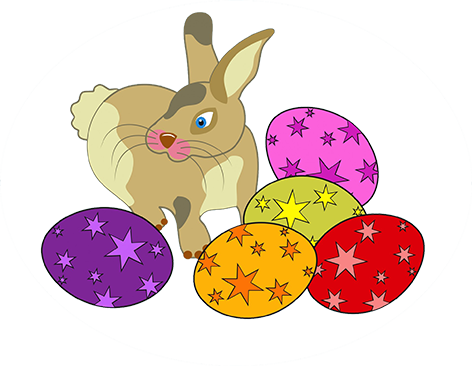 Easter hare and eggs