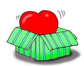 Valentines day clip art red heart gift box