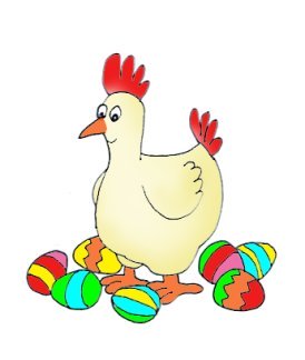 Easter clipart hen eggs