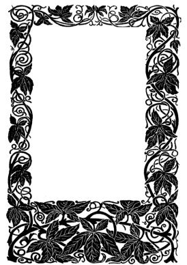 Victorian scrapbook frame with leaves