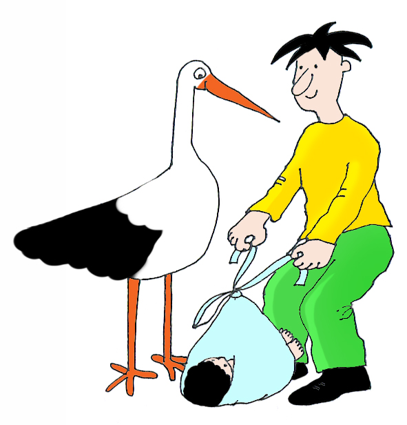 baby boy delivered by stork