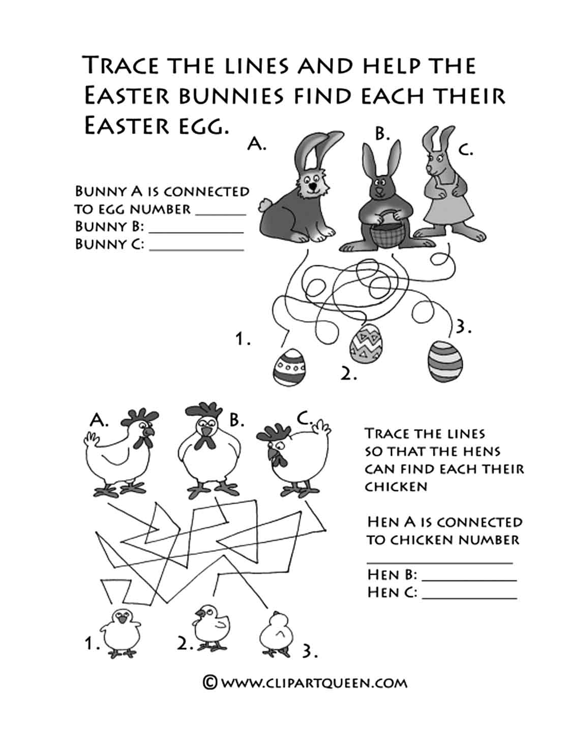 Easter printables activities helping bunnies