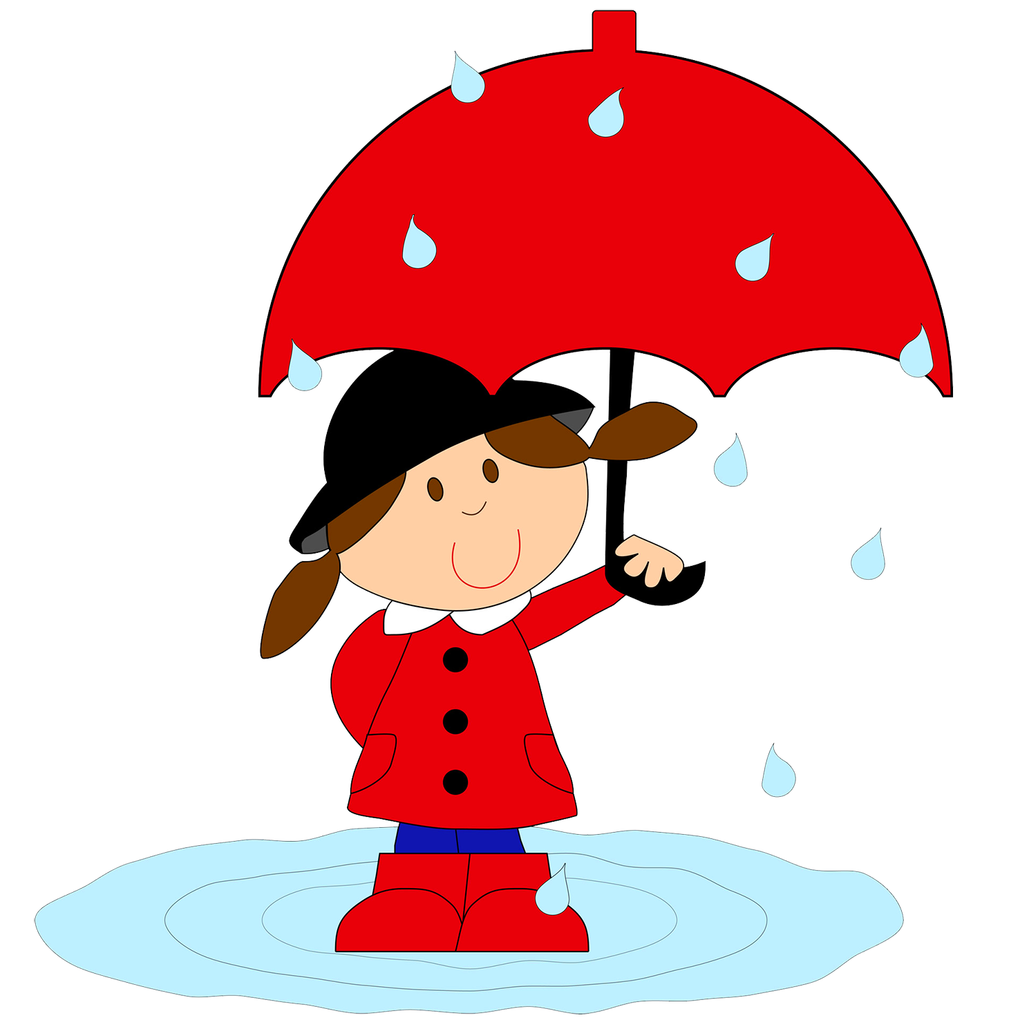 girl with umbrella in rain