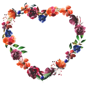 floral Valentine heartshaped frame