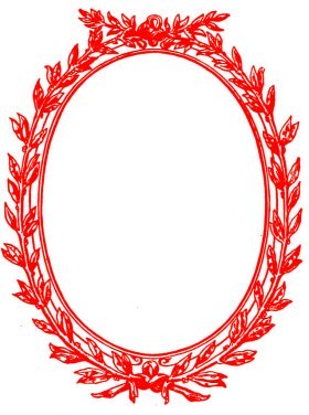 oval Victorian red frame