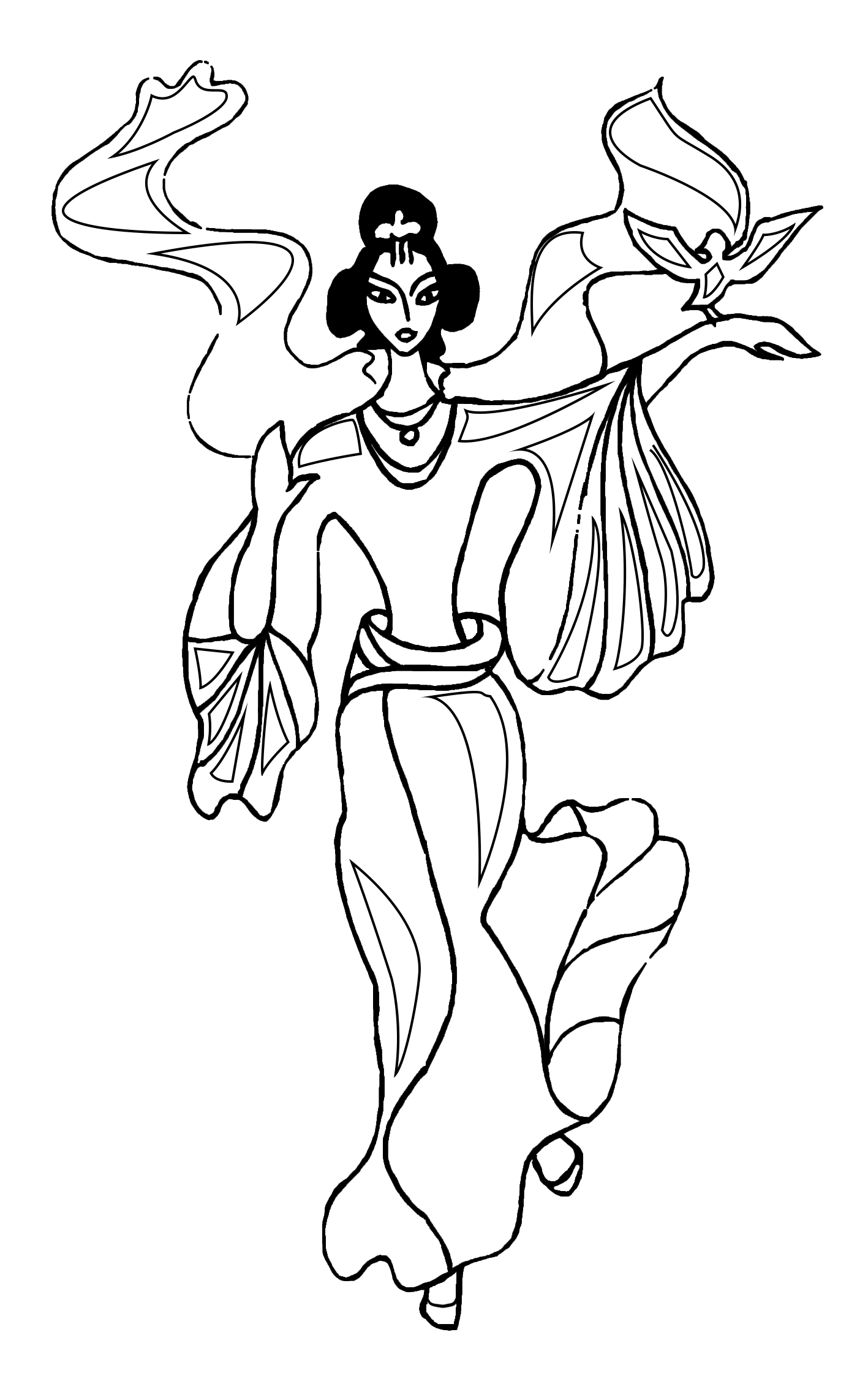 oriental dancer coloring sheet