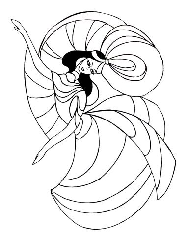 Black haired dancer for coloring