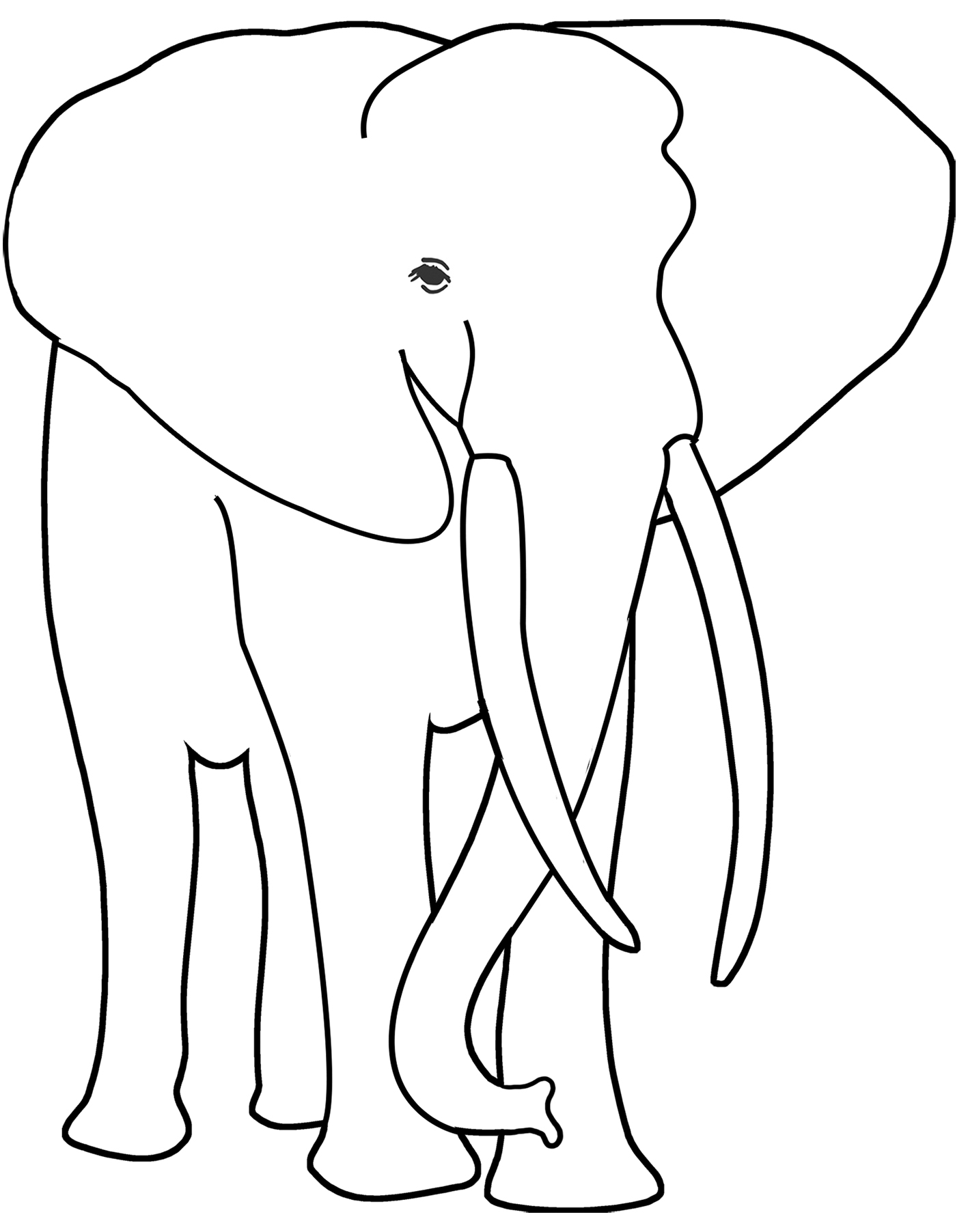 beautiful drawing of an elephant to color