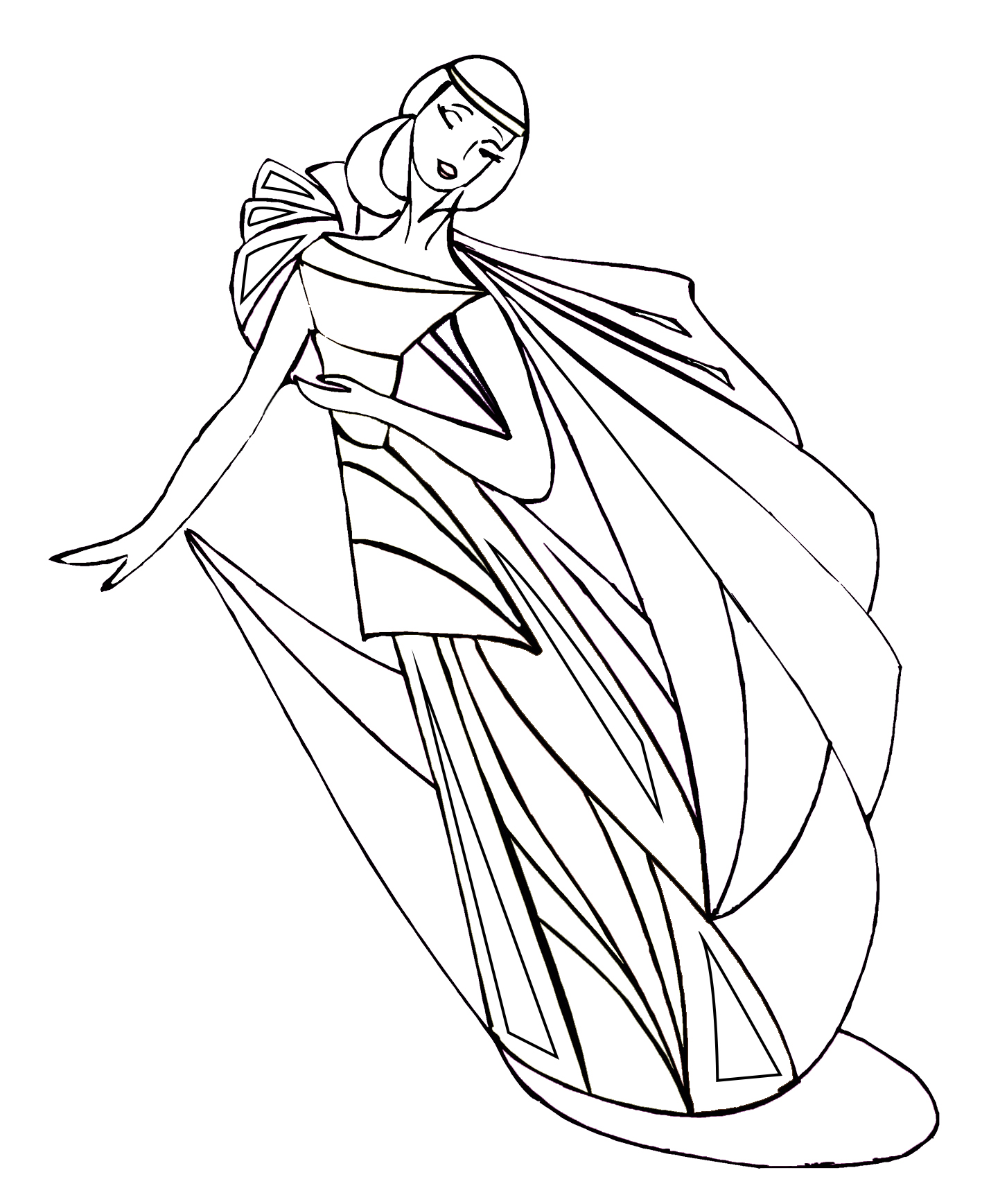 Coloring sheet with dancer