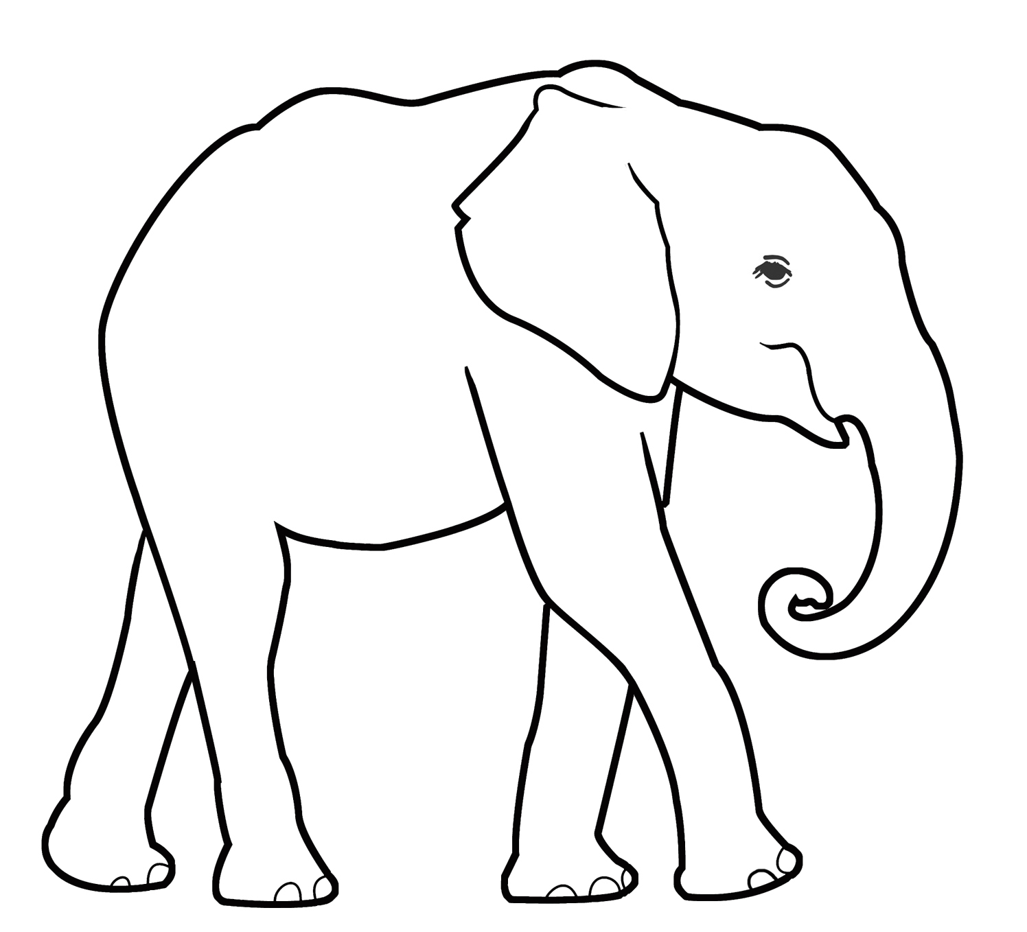 baby elephant outline for coloring