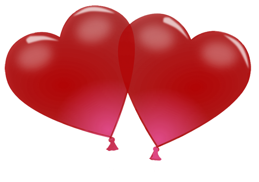 heart shaped Valentine balloons