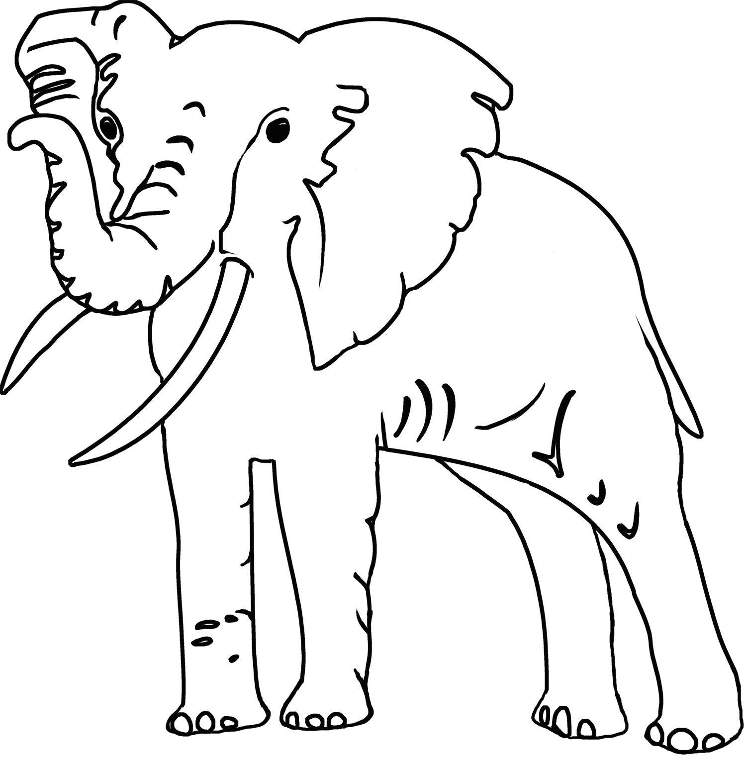 outline of big male African elephant