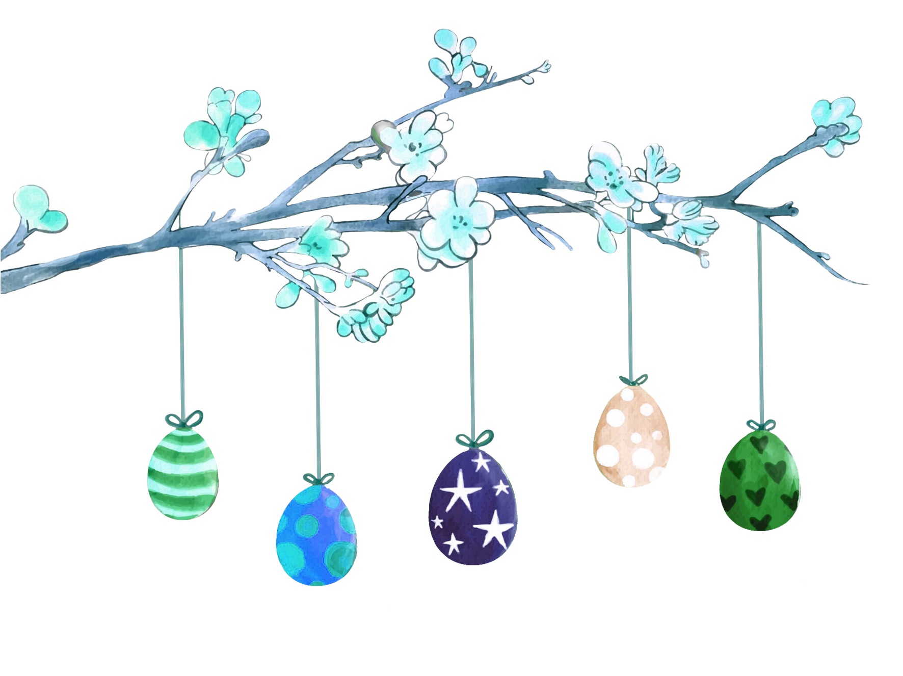 branch with Easter eggs