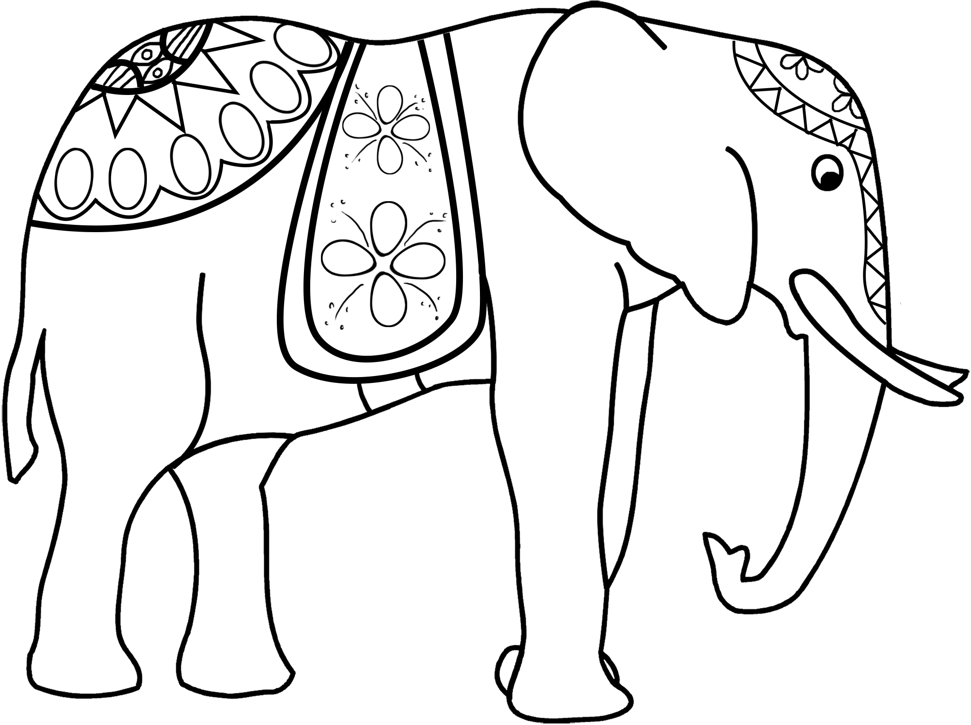 elephant decorated coloring