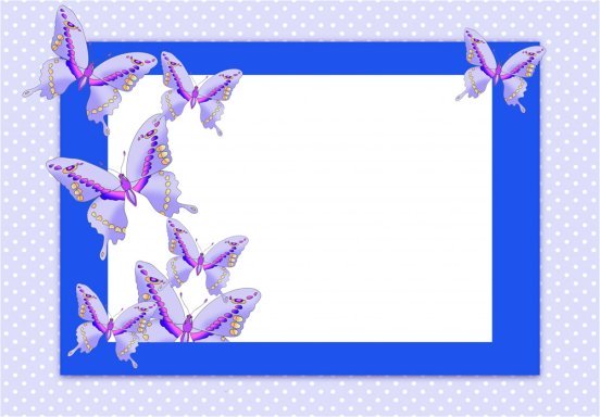 blue frame with blue butterflies