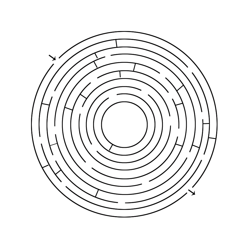 maze circle from edge to edge