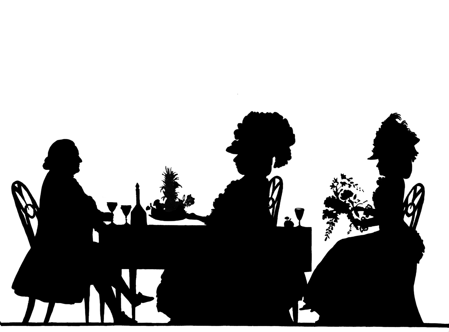 silhouette of group of people